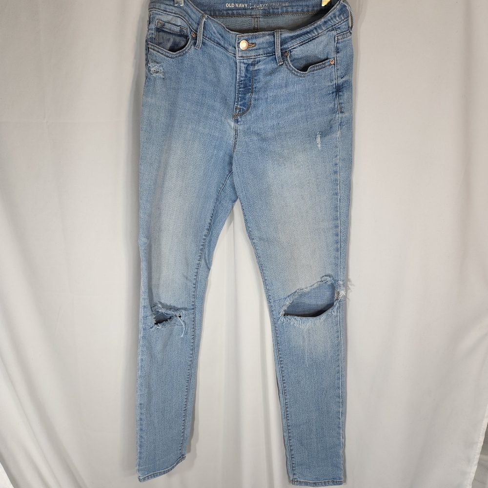 Old Navy Curvy Mid-Rise Distressed Skinny Jeans Size 6 Regular